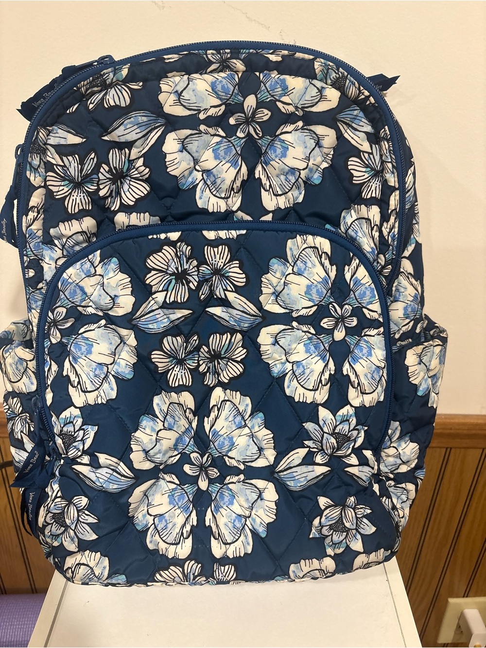 Vera Bradley Navy Blue Floral Quilted Backpack